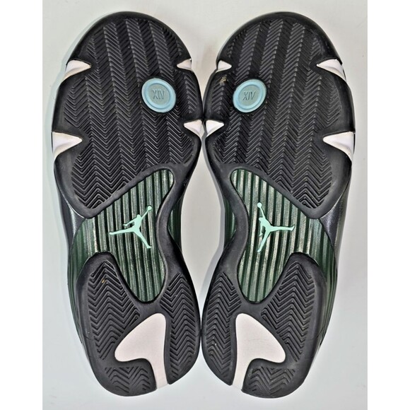 Size 12 - Air Jordan 14 Retro 2016 Oxidized Green 487471-106 White Black Sneaker - Picture 8 of 14